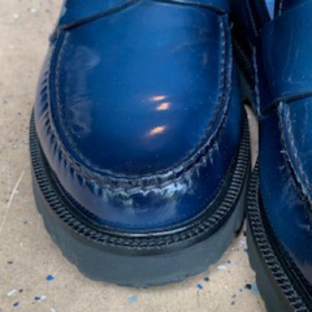 COLE HAAN Blue American Classic Penny Loafer Slip-Ons - Picture 10 of 13